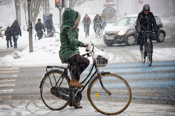 положение тела на велосипеде зимой